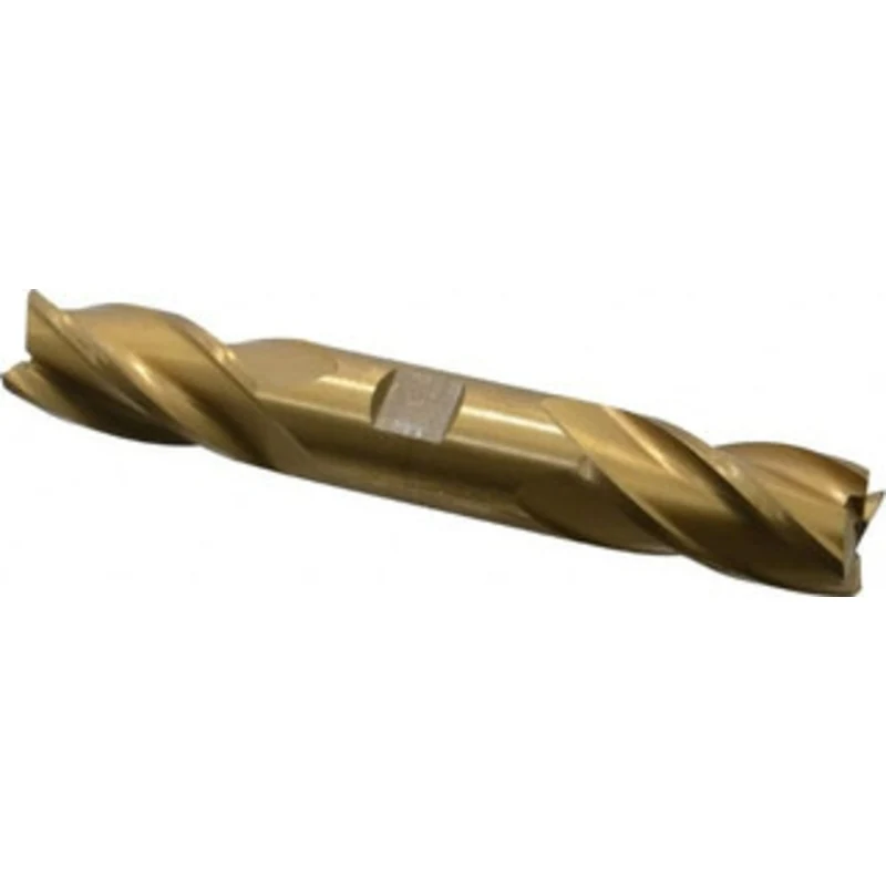 Value Collection 1, 1-7/8 LOC, 1 Shank Diam, 6-3/8 OAL, 4 Flute, High Speed Steel Square End Mill Double End, TiN Fin...